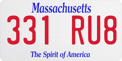 MA license plate 331RU8
