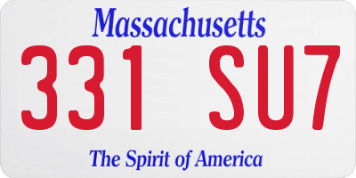 MA license plate 331SU7