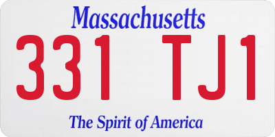 MA license plate 331TJ1