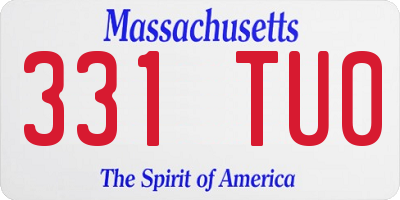 MA license plate 331TU0