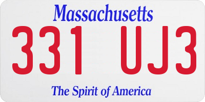 MA license plate 331UJ3