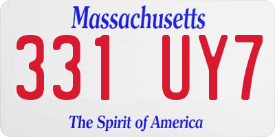 MA license plate 331UY7