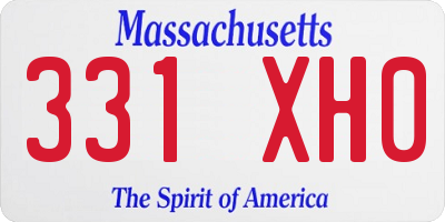 MA license plate 331XH0