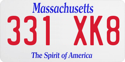 MA license plate 331XK8