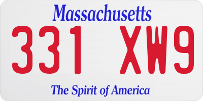 MA license plate 331XW9