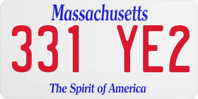 MA license plate 331YE2
