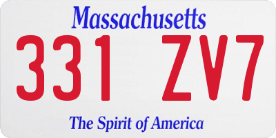 MA license plate 331ZV7