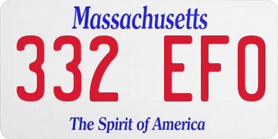 MA license plate 332EF0