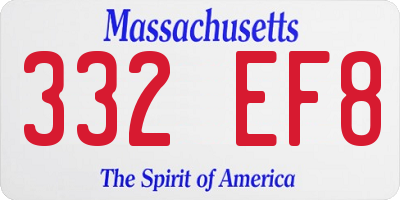 MA license plate 332EF8
