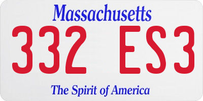 MA license plate 332ES3