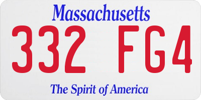 MA license plate 332FG4