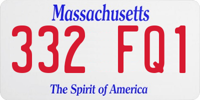 MA license plate 332FQ1