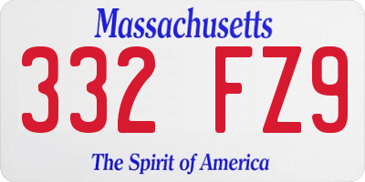 MA license plate 332FZ9