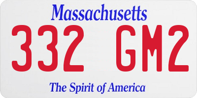 MA license plate 332GM2
