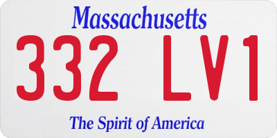 MA license plate 332LV1