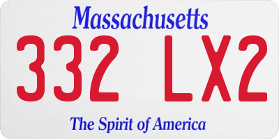 MA license plate 332LX2