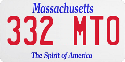 MA license plate 332MT0