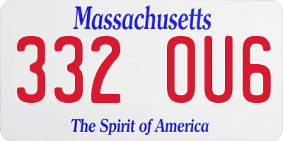 MA license plate 332OU6