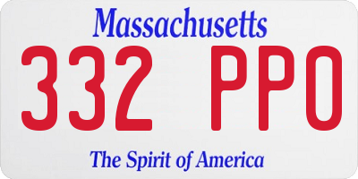 MA license plate 332PP0