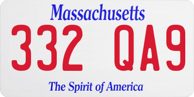 MA license plate 332QA9