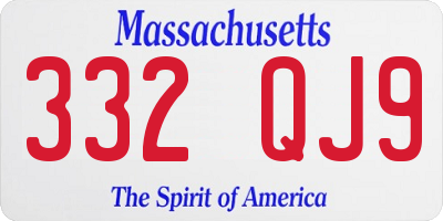 MA license plate 332QJ9