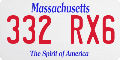 MA license plate 332RX6