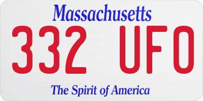 MA license plate 332UF0