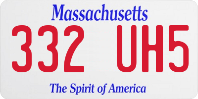 MA license plate 332UH5