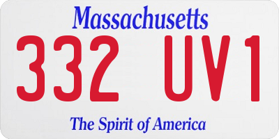 MA license plate 332UV1