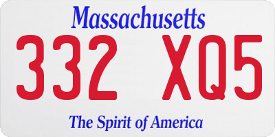 MA license plate 332XQ5