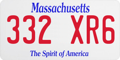 MA license plate 332XR6