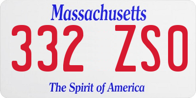 MA license plate 332ZS0