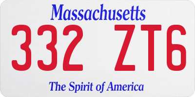 MA license plate 332ZT6