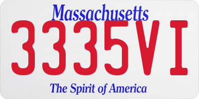 MA license plate 3335VI