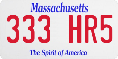 MA license plate 333HR5
