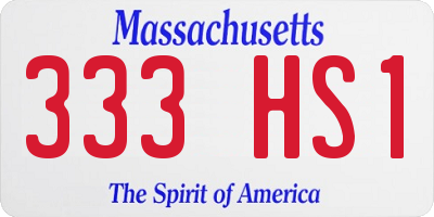 MA license plate 333HS1
