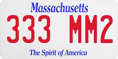MA license plate 333MM2