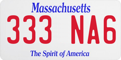 MA license plate 333NA6