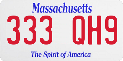 MA license plate 333QH9