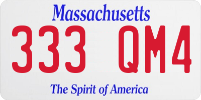 MA license plate 333QM4