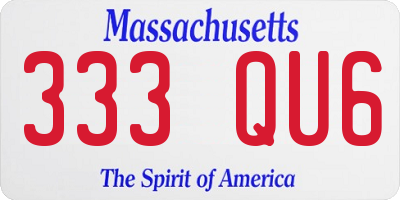 MA license plate 333QU6