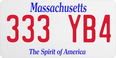 MA license plate 333YB4