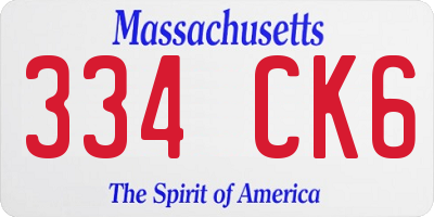 MA license plate 334CK6