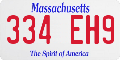 MA license plate 334EH9