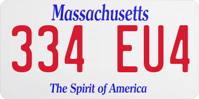 MA license plate 334EU4