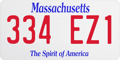 MA license plate 334EZ1