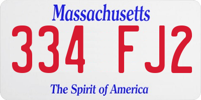 MA license plate 334FJ2