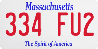 MA license plate 334FU2