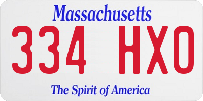 MA license plate 334HX0