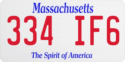 MA license plate 334IF6